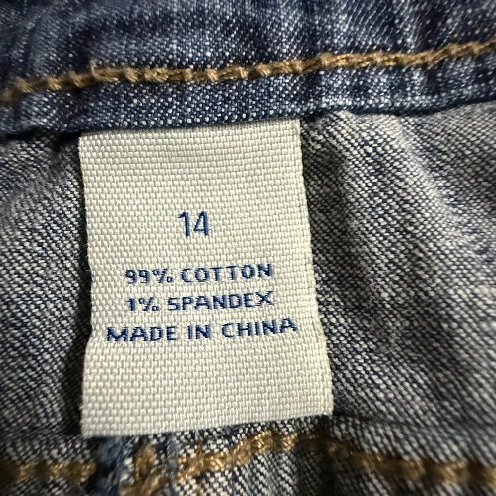 L.A. Blues Denim Mini Skirt Size 14 Blue Jean Skirt 22” Length - Picture 5 of 5